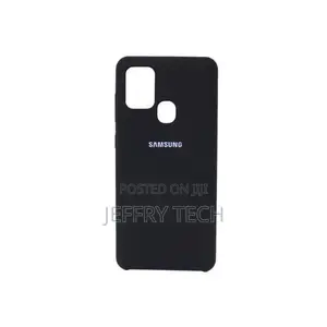 Samsung Galaxy A21S Silicon Case -Black + Free Screen Guard