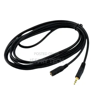 Black 3mtr 3.5mm Male to Female Stereo Audio MP3 Headphone