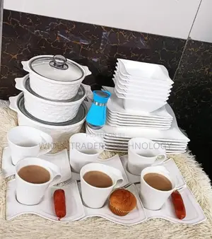 34pcs Elegance White Dinner Set  Contains: 6 Cups,