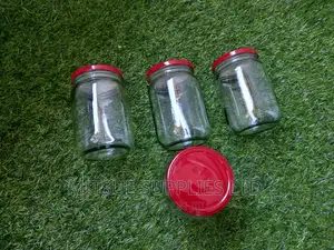 A Set of 4 Storage Jars 720ml With Airtight Red Lids