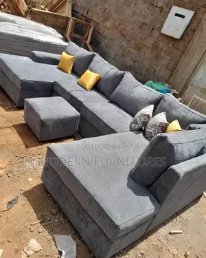 Dark Grey U-Shaped Sofa