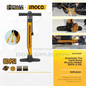 Ingco Hand Pump Tyre Bicycle Bike Pump 80psi Ball Pressure