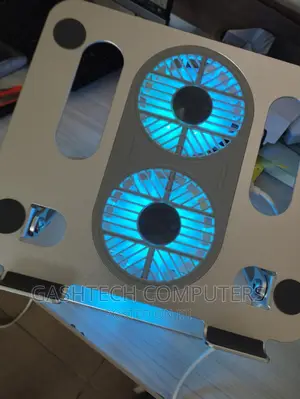 Metallic Adjustable Laptop Stand With Two Cooling Funs