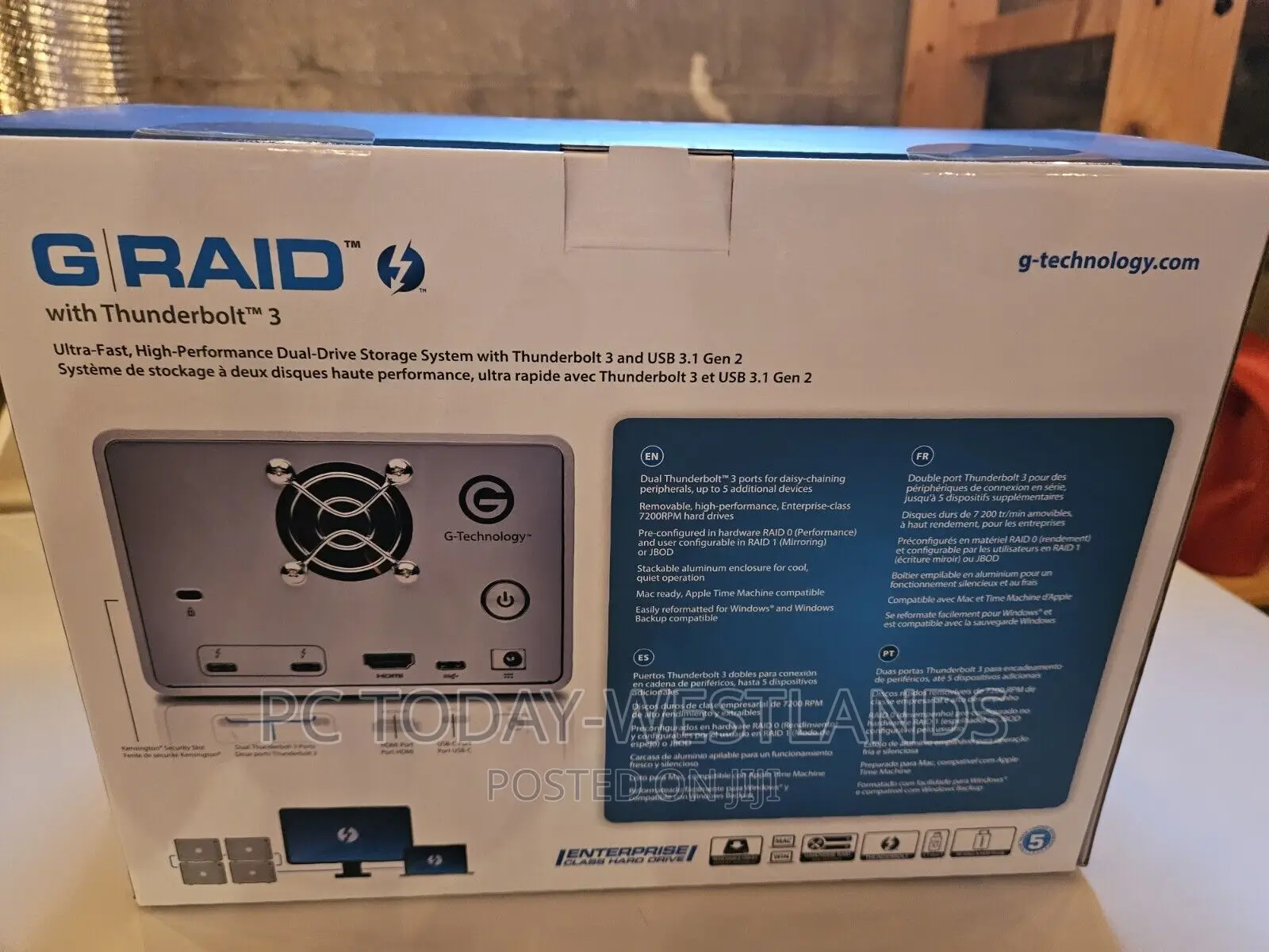 G-Technology 8tb G-Raid With Thunderbolt 3, Usb-C 3.1 Hdmi