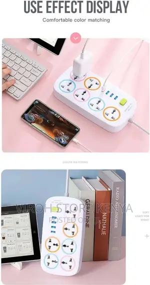 6 Ports 4 Usb Ports 3m Long Wire Socket Extension Cable