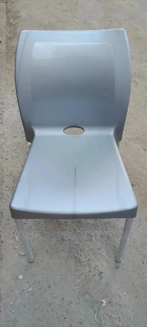 Armless Plastic Chair With Silver Chrome Legs
