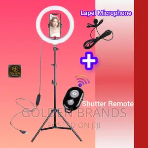 Ringlight 10 Inch + 210cm Stand + 90cm Lapel Mic + Remote