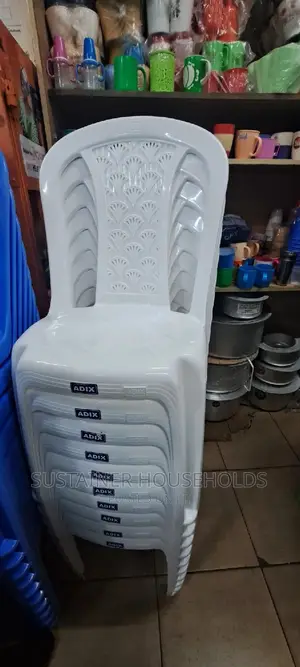 White Adix Armless Plastic Chairs