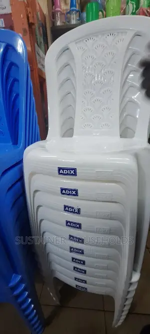 White Adix Armless Plastic Chairs