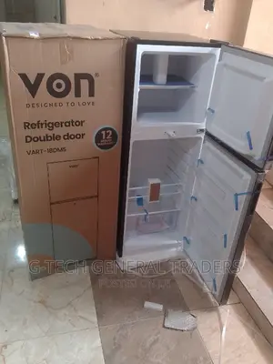 Von Dark Silver 138l Double Door Refrigerator