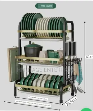 Dish Drainer 3 Tier Dish Drainer With Removable Hook.