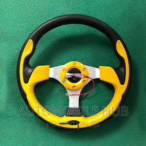 Yellow Momo Sport Steering Wheel