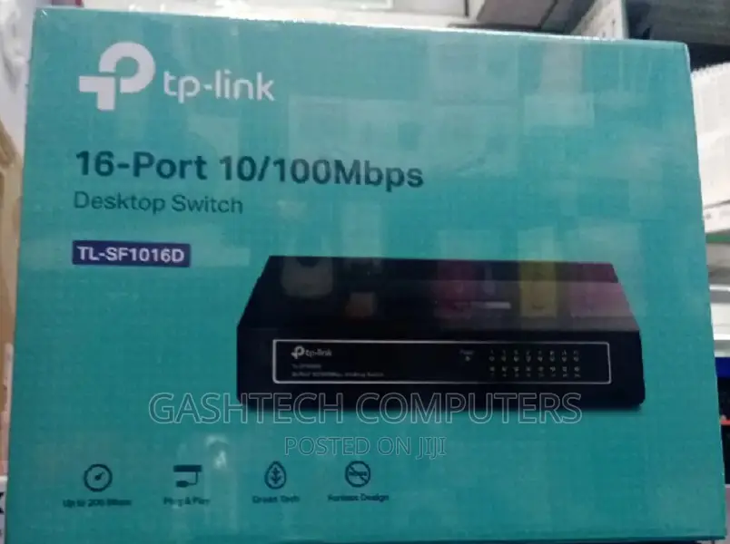 Desktop Switch - TL-SF1016D - 16-Port - 10/100mbps - Black