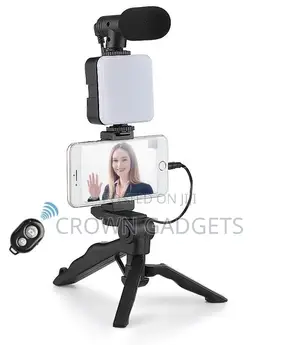 Led Light Microphone Tripod Hands Free Blog Camera Travel Vi