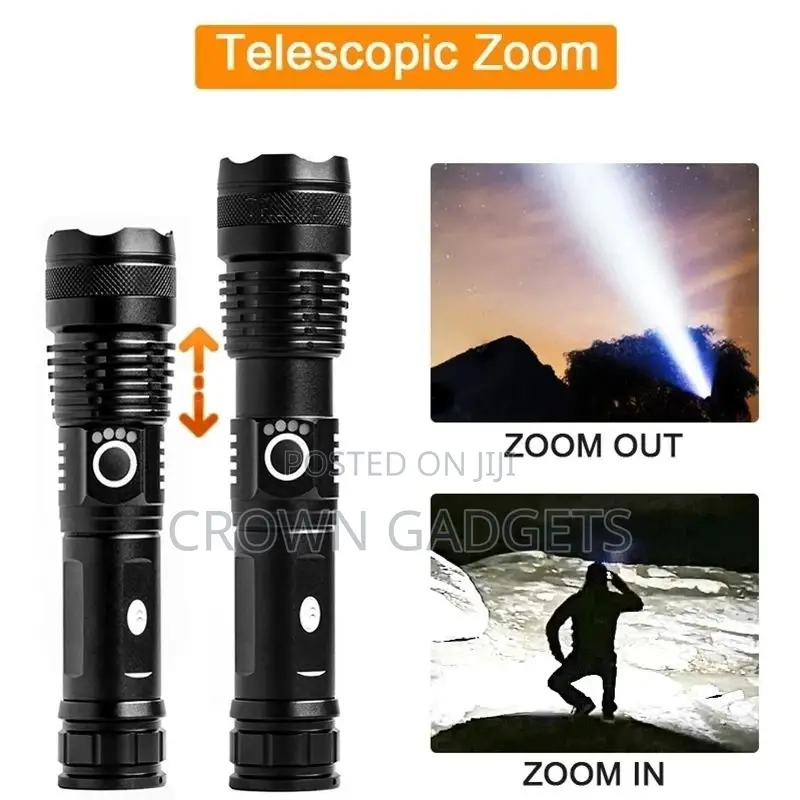 Most Powerful Flashlight 5 Modes Usb Zoom Led Torch Aluminiu