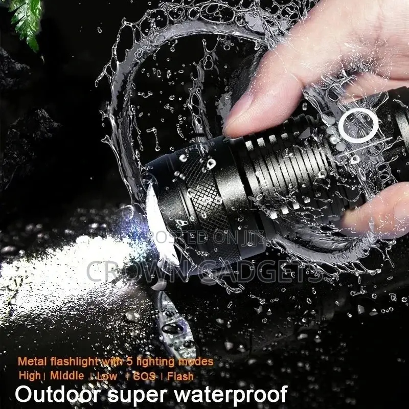 Most Powerful Flashlight 5 Modes Usb Zoom Led Torch Aluminiu