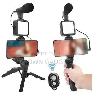 Shotgun Microphone With LED Light Tripod on-Camera Microphon