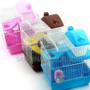 Hamster Cage Double Layer House Hamster Pet With Slides-Blue