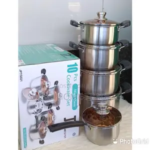 Jamespot 10PCS Cooking Pots Cookware Set 5pcs Pots+5pcs Lids