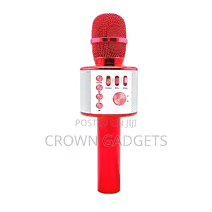 LED Light Karaoke Microphone Wireless Speaker WS-858 Mike Fo