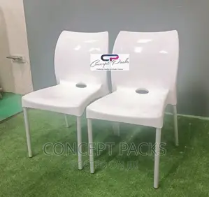 White Bruno Armless Chair With Mettallic Legs