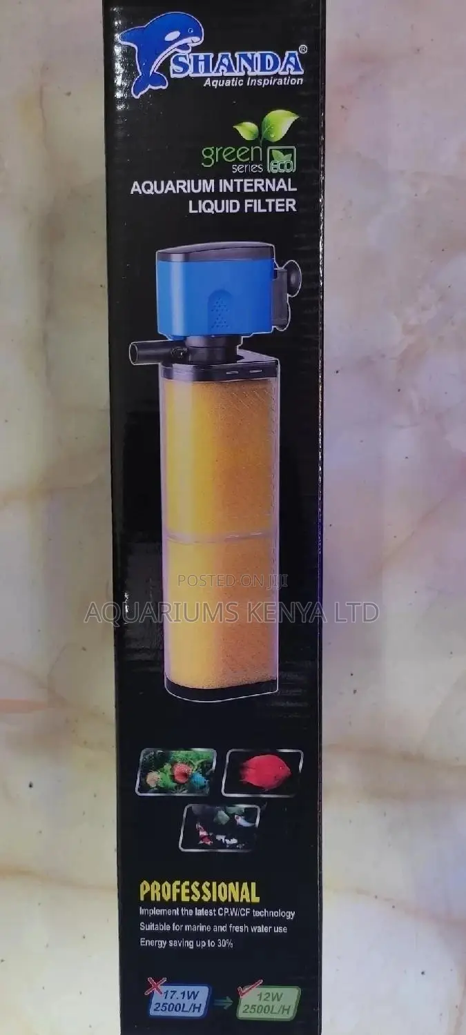 Shanda Aquarium Filter Pump 2500l/H, Yellow Filter