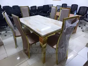 Pure Marble 6 Seater Dining Table Set