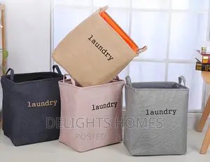 Cotton Linen Laundry Basket