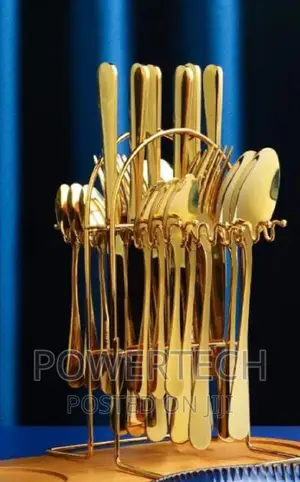 24pcs Cutlery Set With Stand -Gold