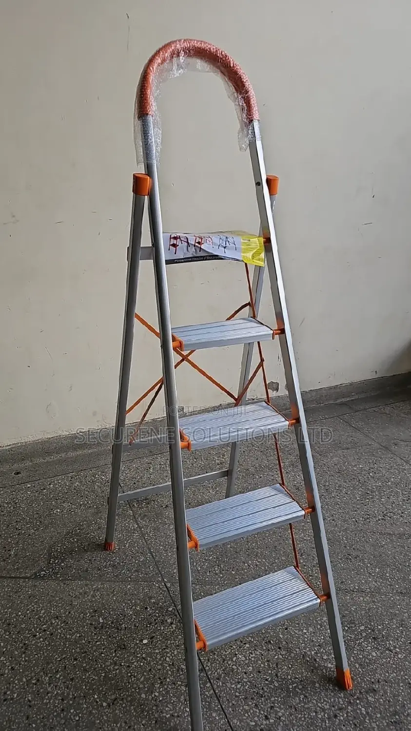 Aluminium a Type 5 Steps Orange Ladder a Type