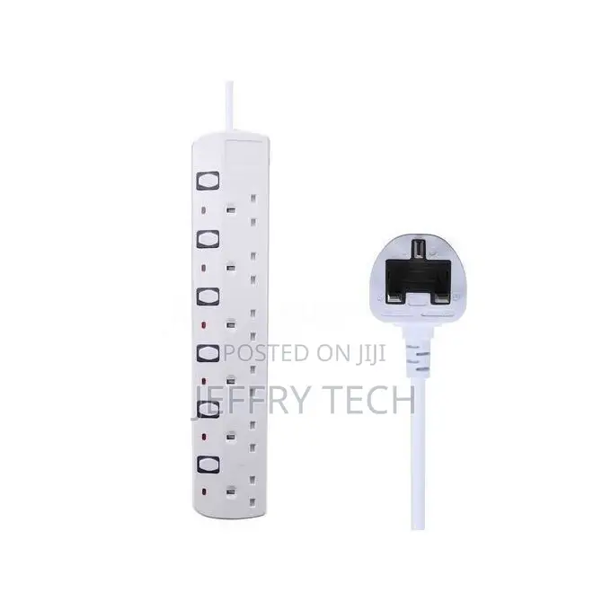 JSB 6-Way PORT Socket Power Extension Cable 5m White