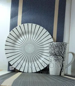 *6 PCS Dinner Plates Ceramic 6 Tree Mugs