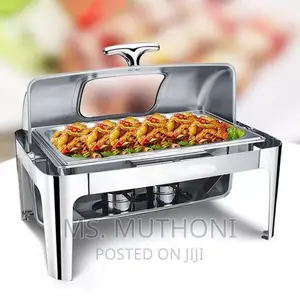 9l Heavy Gauge Stainless , Double Roll Top Chaffing Dish*