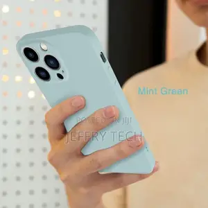Mint Green iPhone 13 Pro Max Case, Liquid Silicone