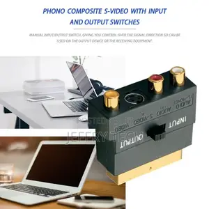 SCART Adaptor AV Block to 3 RCA Phono Composite S-Video With