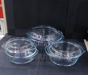 Signature 3pcs Glass Casserole Set With Lids( 1.5, 1l 0.7