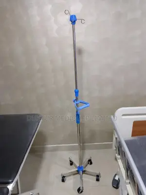 Iv Drip Stand 5 Rolling Wheels, 4 Hooks With Patient Handle