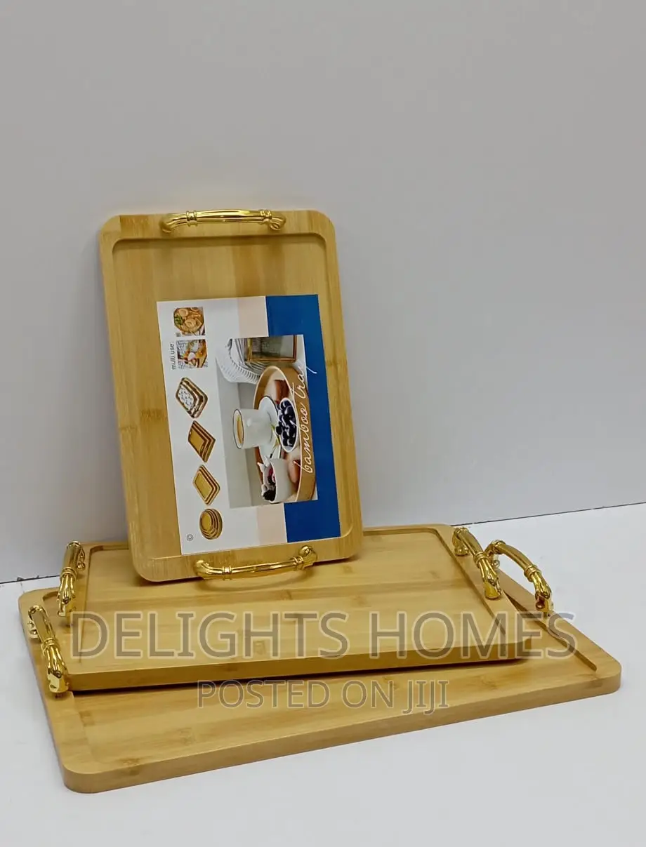 3 IN 1 BAMBOO TRAY With Handle*