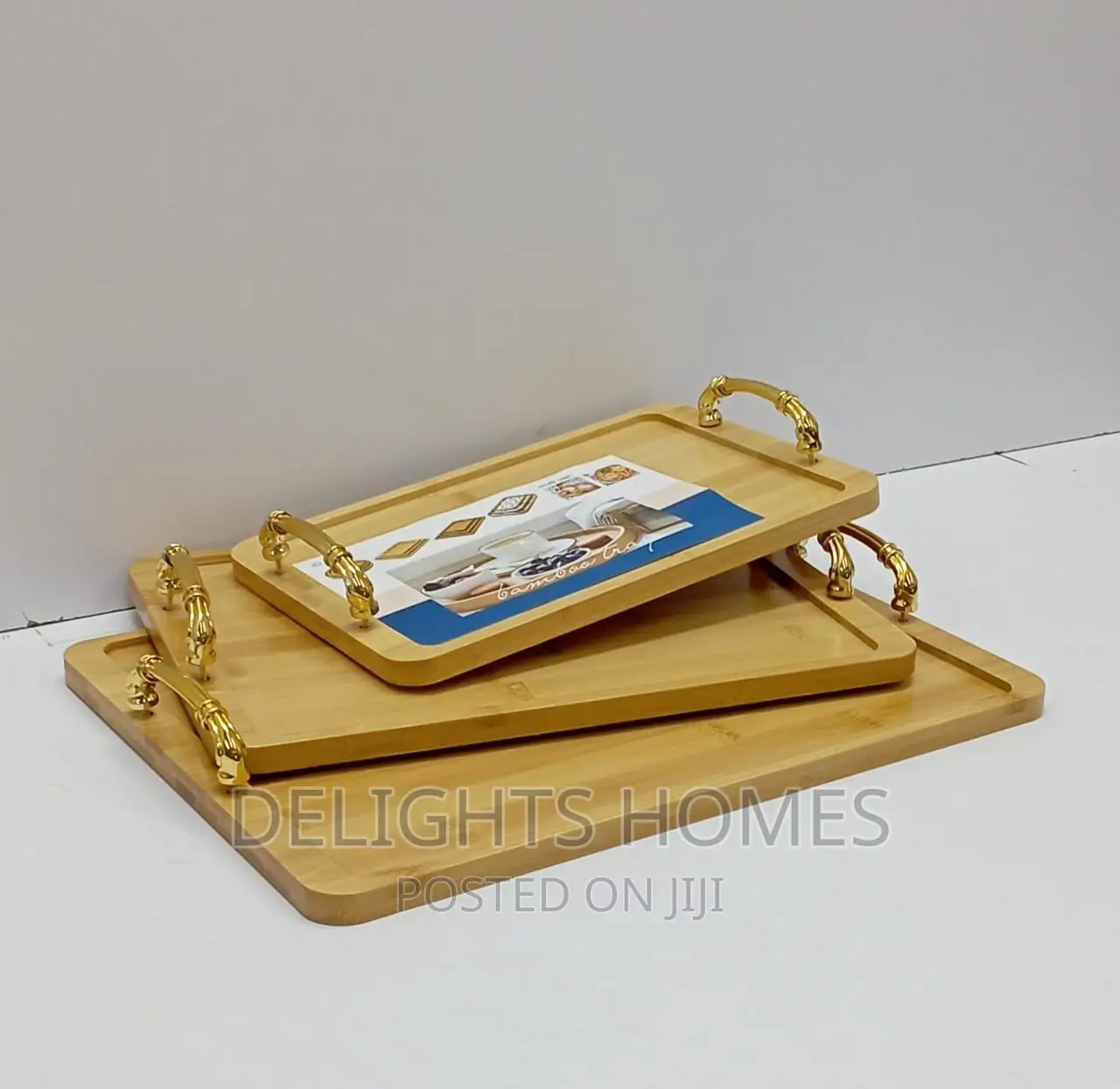 3 IN 1 BAMBOO TRAY With Handle*