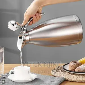2 LTRS Flask Peacock Stainless Silver as Picture