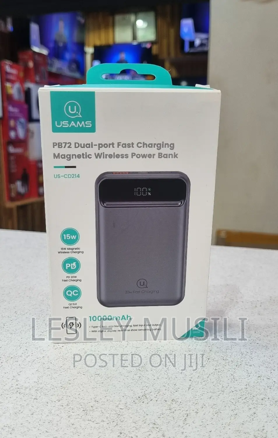 USAMS US-CD214 Magnetic Wireless Chargingpower Bank 10000mah