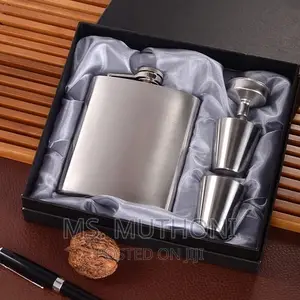 Whiskey Flask With Two Tot Glasses
