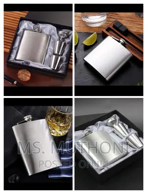Whiskey Flask With Two Tot Glasses