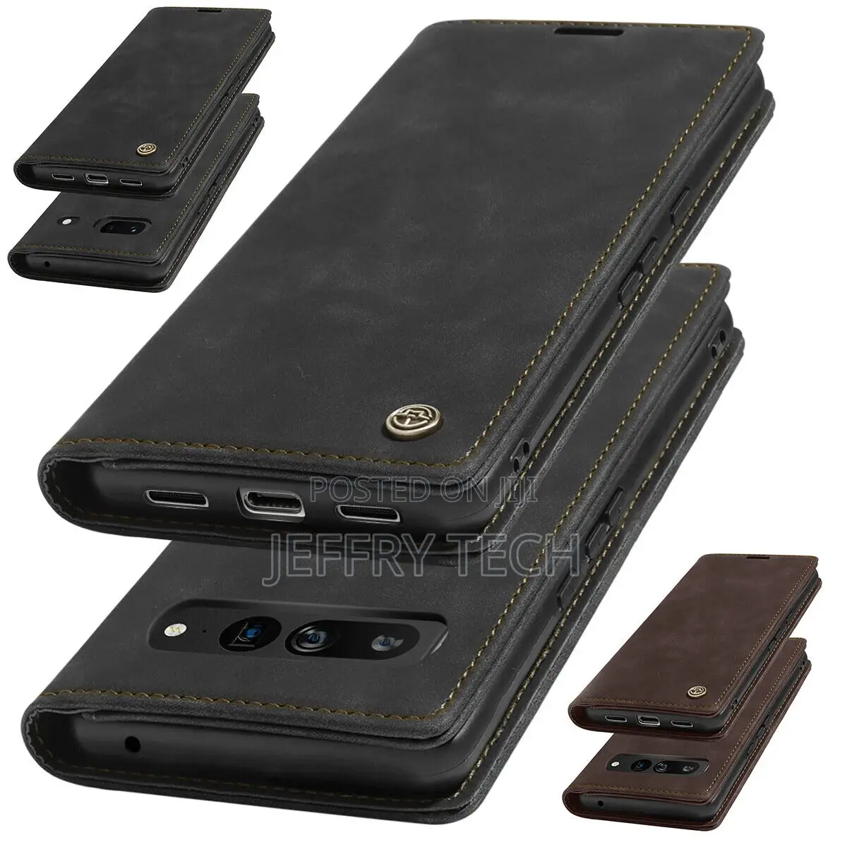 Google Pixel 6 Pro Magnetic Flip Case Leather Wallet Ca