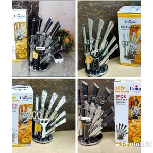 UNIQUE Stainless Steel 9 Knife Set,.
