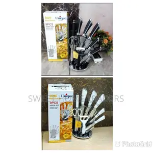 UNIQUE Stainless Steel 9 Knife Set**