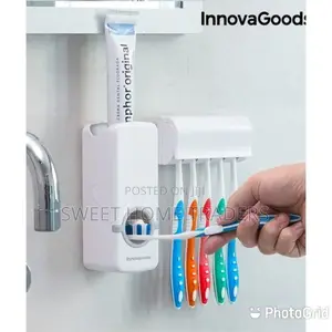 Toothpaste Dispenser + Toothbrush Holder Set- Assorted;: