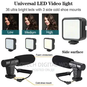 Camera Gimbal Stabilizer With Led Studio Video Light Microph