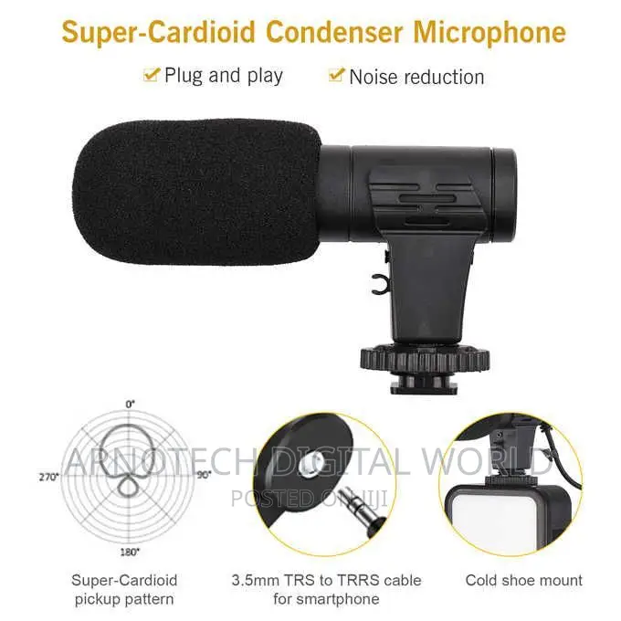 Camera Gimbal Stabilizer With Led Studio Video Light Microph