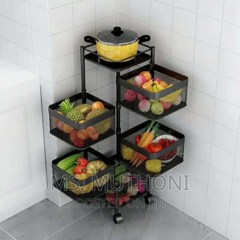 5 Tier Floor Mobile Rotating Storage Rack*